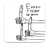 Official David Shrigley - Everything Is Good Coaster' - Small Gift Ideas For Him Her - Friends Birthday - Housewarming Present - New Home Gift - Funny Gifts For Women Men - Brainbox Candy