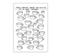 Official David Shrigley - Funny A5 Notebook | Notepad - 'Drink Too Much Tea' - Perfect Bound - 96 Feint Lined Pages (48 Sheets) - Birthday Christmas Gifts Ideas - For Him Her Men Women Friends