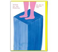 Official David Shrigley - Funny Birthday Card - 'Stand On The Pedestal' - Witty Amusing Birthday Humour - For Him Her Men Women Friends - Quirky Cards For Art Lovers