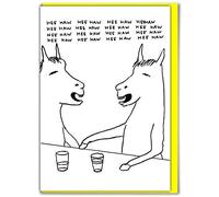 Official David Shrigley - Funny Happy Birthday Card - 'HeeHaw' - Perfect for Best Friends Mates Him Her Boyfriend Girlfriend Partner - Sold by Brainbox Candy