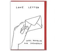 Official David Shrigley - Funny Valentine's Day Card - 'Love Letter' - Witty Amusing Valentine's Humour - For Him Her Men Women Friends - Quirky Cards For Art Lovers