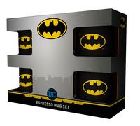 OFFICIAL DC COMICS BATMAN LOGO SET OF 4 ESPRESSO MINI CERAMIC MUGS CUPS 150ML