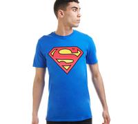 DC Comics Men's Superman Logo Short Sleeve T-Shirt, Royal Blue, L UK