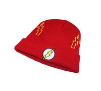 Official DC Flash Logo Beanie Cozy Knit Winter Hat Gift Apparel for Comic Fans