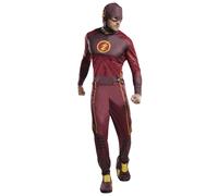 Official DC The Flash Costume Mens Superhero Fancy Dress Outfit with Mask