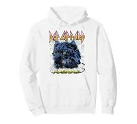 Official Def Leppard Gradient Leopard Pullover Hoodie, Adult Unisex, White, X-Large