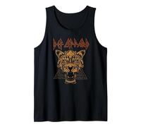 Official Def Leppard Tiger Heavy Metal Band by Rock Off Tank Top, Men, Black, Large
