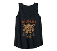 Official Def Leppard Tiger Heavy Metal Band by Rock Off Tank Top, Women, Black, Medium