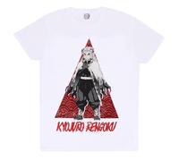 Official Demon Slayer Rengoku Tri Unisex White T-Shirt, Large