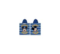 Official Disney Mickey Mouse Hooded Towel Poncho | Super Soft Feel, Sea Stripe Design | Swimming Changing Robe Perfect The Home, Bath &