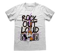 Official Disney Mickey Rock Out Unisex Heather Grey T-Shirt Graphic Fan Apparel