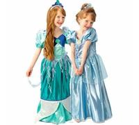 Official Disney Princess Reversible Ariel Cinderella Costume Girls Fancy Dress