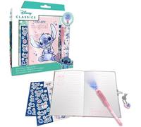 Official Disney Stitch Locked Diary, Magic Ink Pen and Sticker Gift Set for Kids