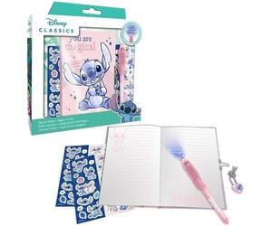 Official Disney Stitch Locked Diary, Magic Ink Pen and Sticker Gift Set for Kids