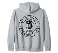 Official Dive Bar Drinking Team Captain Funny Design Zip Hoodie