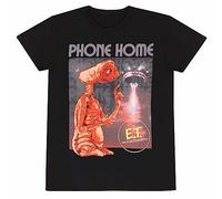 Official E.T. Phone Home Unisex Black T-Shirt, Medium