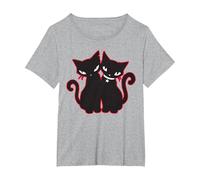 Official Emily The Strange Double Trouble T-Shirt T-Shirt, Women's Plus, Heather Grey, 6X