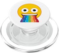 Official Emoji Rainbow Mouth Yellow Smile Face PopSockets PopGrip for MagSafe