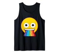Official Emoji Rainbow Mouth Yellow Smile Face Tank Top