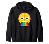 Official Emoji Rainbow Mouth Yellow Smile Face Zip Hoodie