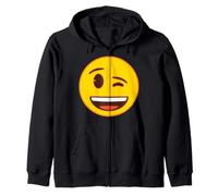 Official Emoji Wink Winking Yellow Smile Face Zip Hoodie