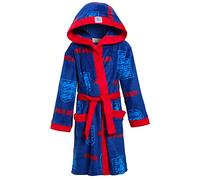 Official England Football Dressing Gown For Kids Hooded Bathrobe Boys Girls Fleece England Euro 2024 Robe Warm House Coat with Pockets Blue Red Classic 7-8 Years