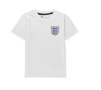 Official England Football Shirt, English Football Fan T-Shirt, Three Lions Supporters' Casual Top, Cotton Leisure Tshirt (UK, Alpha, One Size, Regular, Regular, 11-12 Years, White)