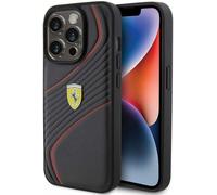 Ferrari Twist Metal Logo Case for iphone 15 Pro 6.1" Black - FEHCP15LPTWK
