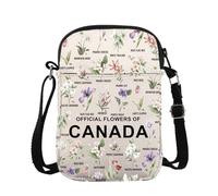 Official Flowers Of Canada Cross Body Bag Canada Provincial Flower Messenger Bag Canada State Flower Carry On Bag (Canada Flowers Cross Body)