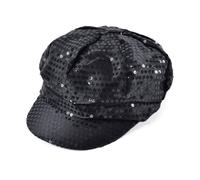 Official Forum BH540 Black 70S Style Sequin Cap Hats Disco