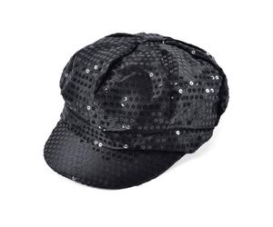 Official Forum BH540 Black 70S Style Sequin Cap Hats Disco
