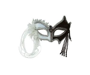 Official Forum Black & White Mask With Tassels