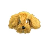 Brown Shaggy Dog Mask With Sound Adults Fancy Dress White Dog Mask