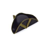 Official Forum BH443 Gold Trim & Pattern Tricorn Hat Hats Pirate