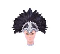 Official Forum Ladies Feather Helmet Black Braiding & Plume