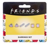 OFFICIAL FRIENDS TV SERIES SET OF 3 SILVER PLATED STUD EARRINGS JEWELRY