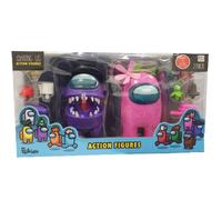 Official & Fully Licensed Among Us Purple Pink Action Figures 2-Pack