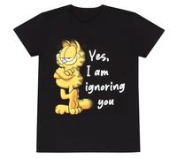 Official Garfield Ignoring You Unisex Black T-Shirt, Medium