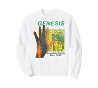 Official Genesis Invisible Touch Tour 1987 Art Rock Sweatshirt, Adult Unisex, White, Small
