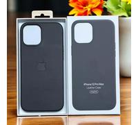 Official Apple Leather Magsafe Rear Case Cover for iPhone 12 Pro Max - Black
