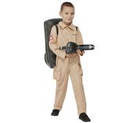 Official Ghostbusters Kids Costume Unisex Beige Jumpsuit Inflatable Backpack