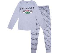 Official Girls Friends Pyjamas, Central Perk Pjs, Cotton Pyjamas for Teenage Girls, Ages 8 to 15 Years Old (11-12 Years) Grey