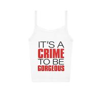 Official Gorgeous Crop Tank Top, White, L