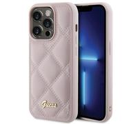 Guess Quilted Metal Logo Case Pink - iPhone 15 Pro Max