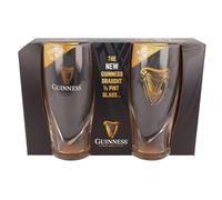 Official Guinness Logo 2 Pack 1/2 Pint Glass Set with Embossed Harp