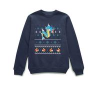 Official Gyarados Christmas Sweatshirt - Navy Pokemon White XXL