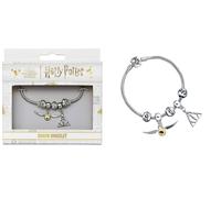 Official Harry Potter Charm Bracelet Deathly Hallows, Snitch, & 3 spell beads