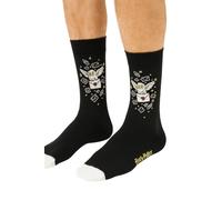 Official Harry Potter Hedwig Letter Men’s Crew Socks - Black Owl & Hogwarts Envelope Design - Licensed Wizarding World Apparel - UK Size 6-11 (EU 39-46)