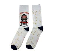 Official Harry Potter Hogwarts Express Socks for Men - White Crew Socks with Train Design - Licensed Wizarding World Apparel - Size UK 6-11 (EU 39-46)