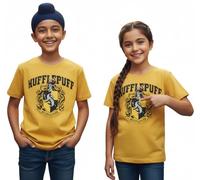 Official Harry Potter™ Kids Hufflepuff House T-Shirt | Licensed Unisex Tee | 100% Cotton Yellow Hogwarts Crest Top | Sizes 1-13 Years (UK, Age, 3 Years, 4 Years, Regular)